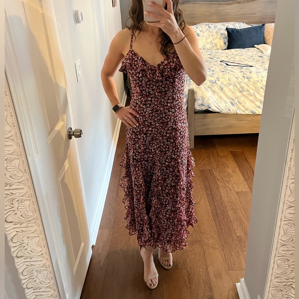 Floral ruffled maxi dress